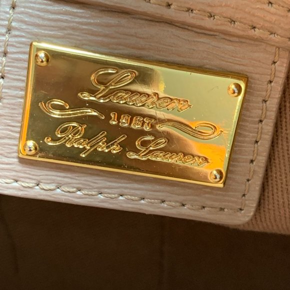 Ralph Lauren Metallic Antique Gold Handbag Tote - Picture 6 of 15